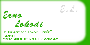erno lokodi business card